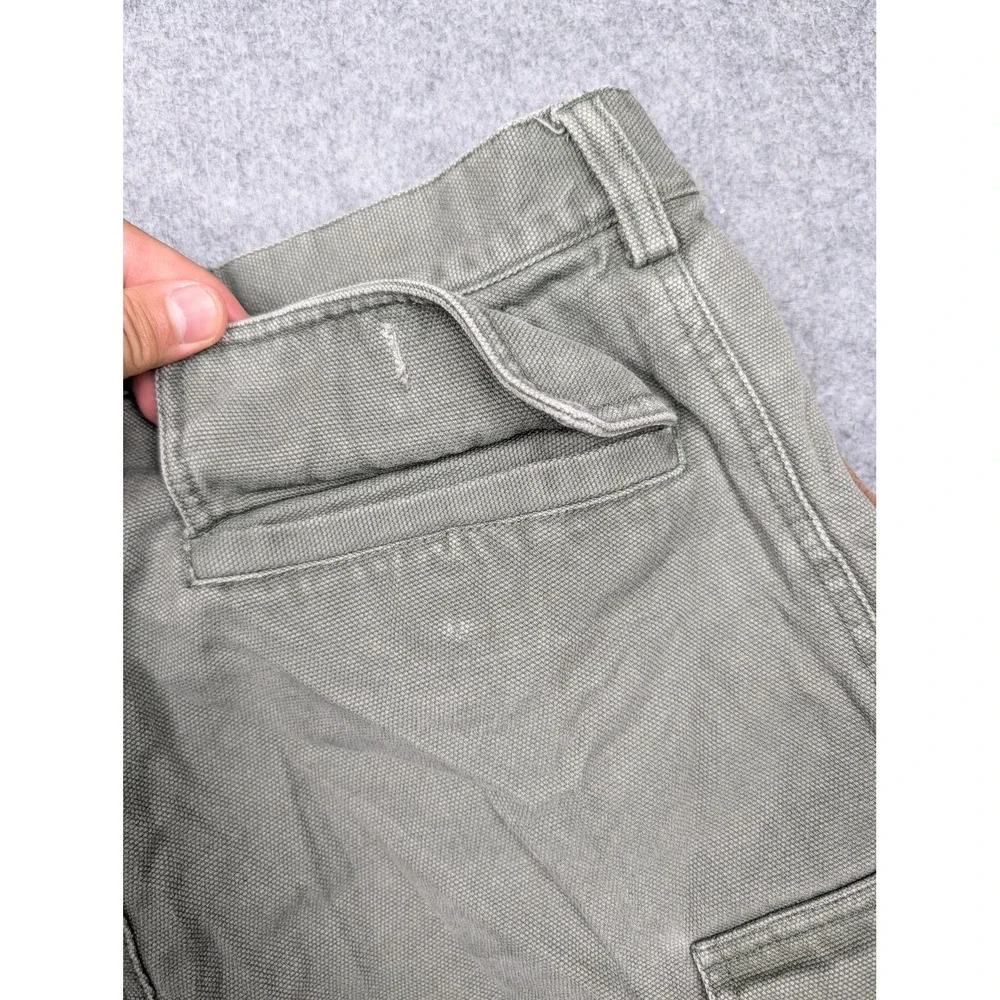 Vintage Orvis Pants Mens 30x29 Green Canvas Cargo Relaxed Fit Hong Kong Workwear